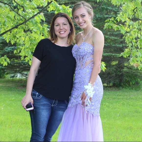 Strapless Lavender Prom Dress - Picture 2 of 16